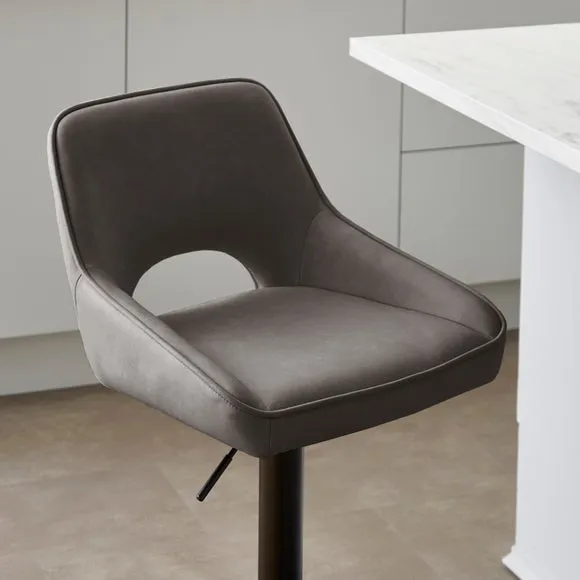 Harlan Height Adjustable Barstool, Faux Leather 3