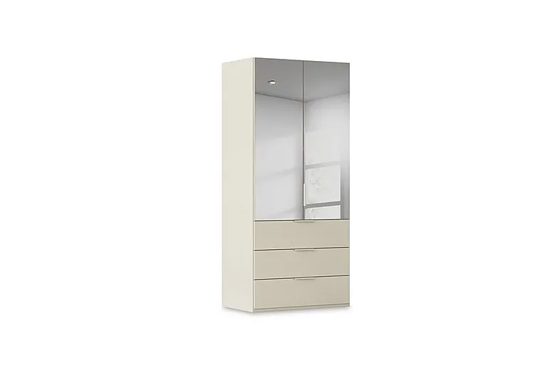 Haven 101cm 2 Door Combi Wardrobe with Mirror Doors and Décor Drawers