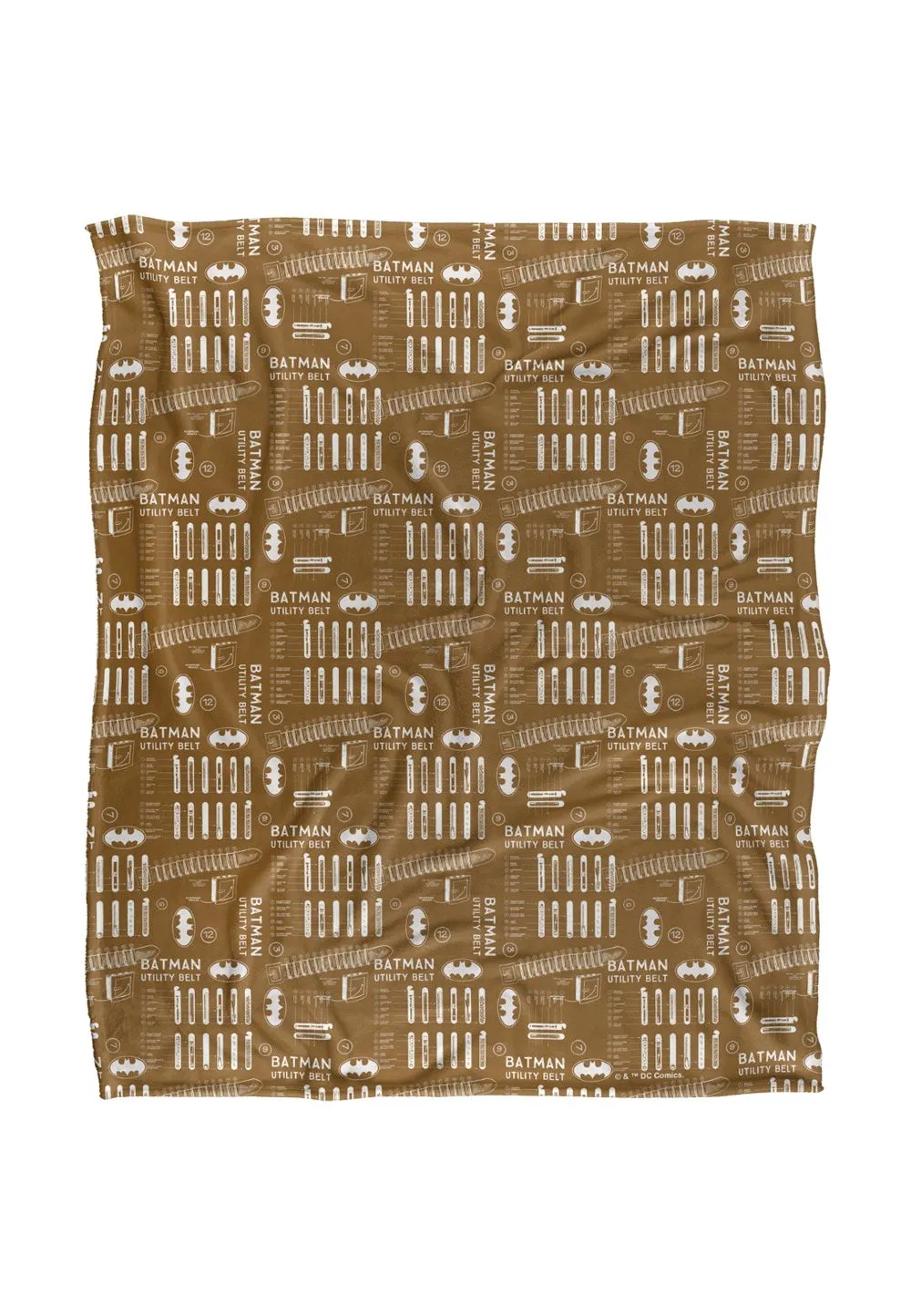 Batman Utility Belt Pattern Officially Licensed Silky Touch Super Soft Throw Blanket 152x127 cm in White