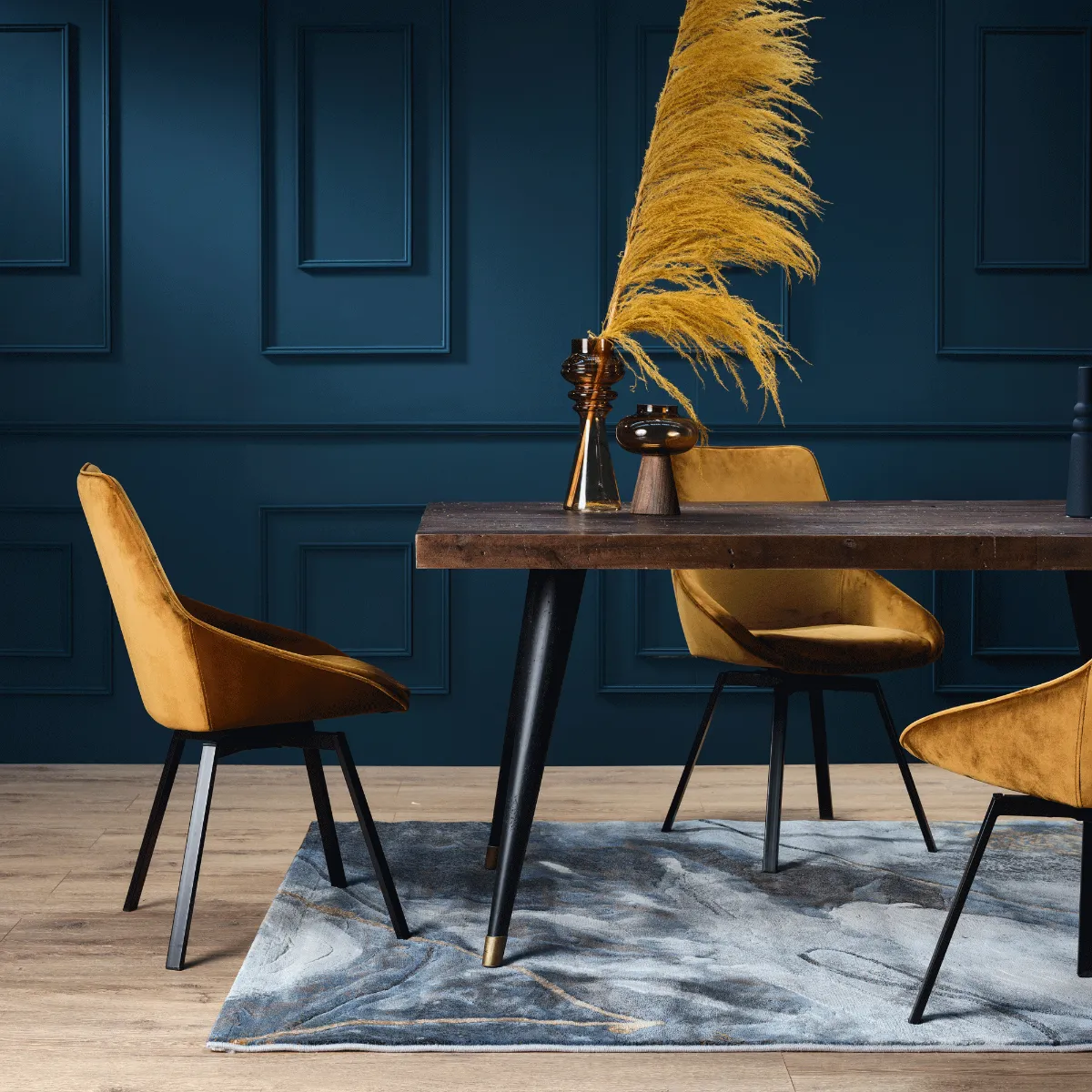 Beckton Leisure Swivel Dining Chair, Yellow Velvet | Barker & Stonehouse 2