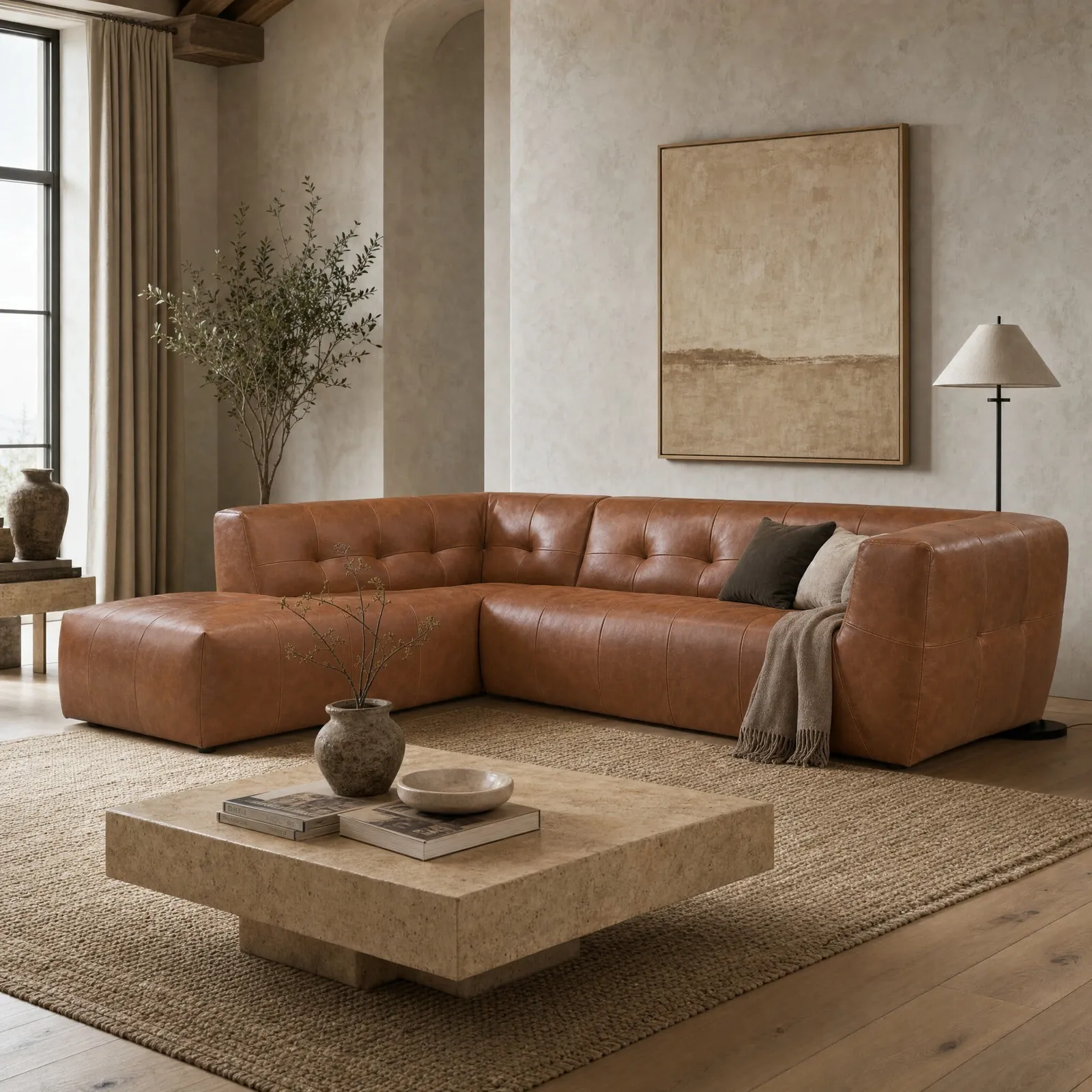 Atticus Corner Group Chaise Left Corner Sofa Leather | Barker & Stonehouse 2