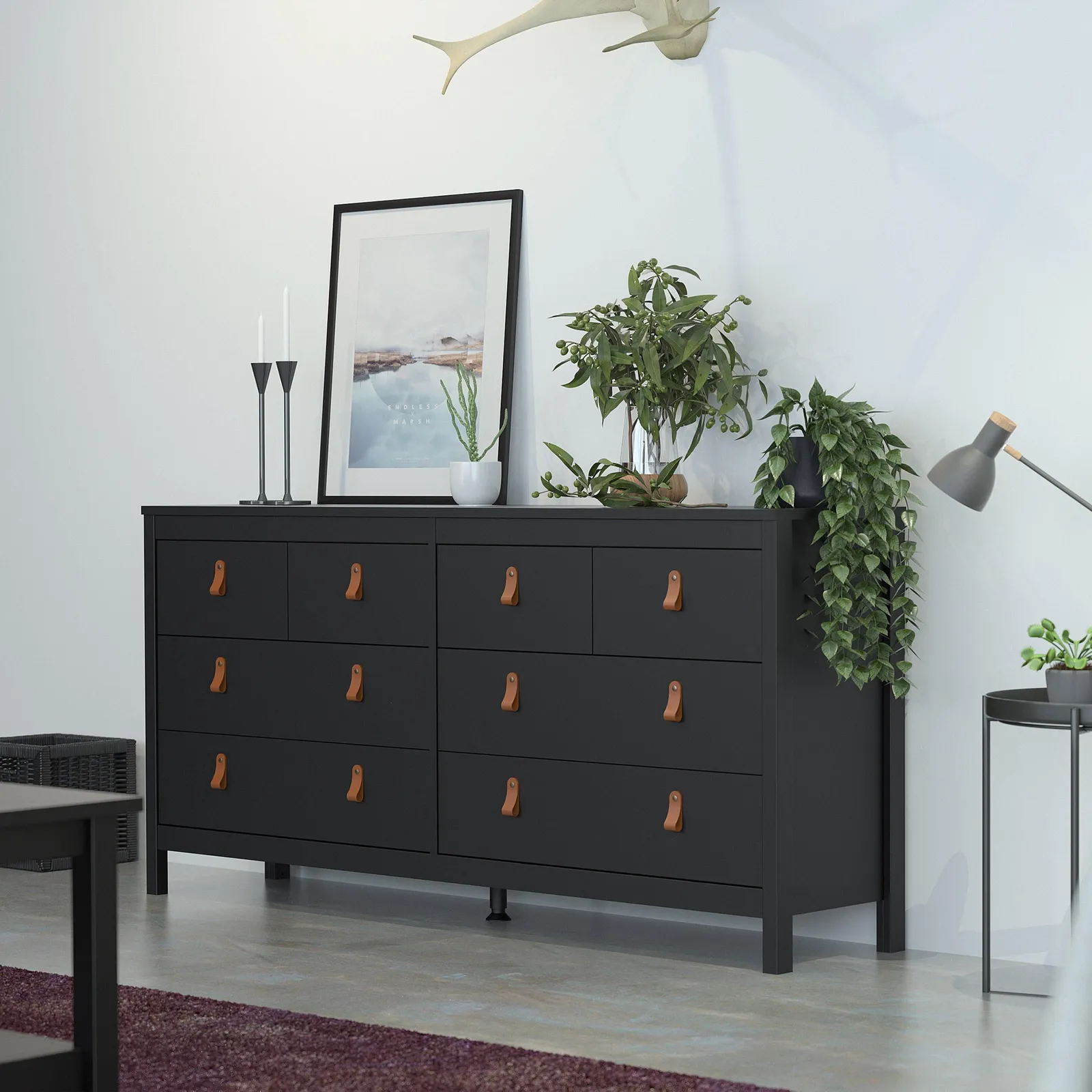 Furniture To Go Barcelona Double Dresser 4+4 Drawers in Black 6