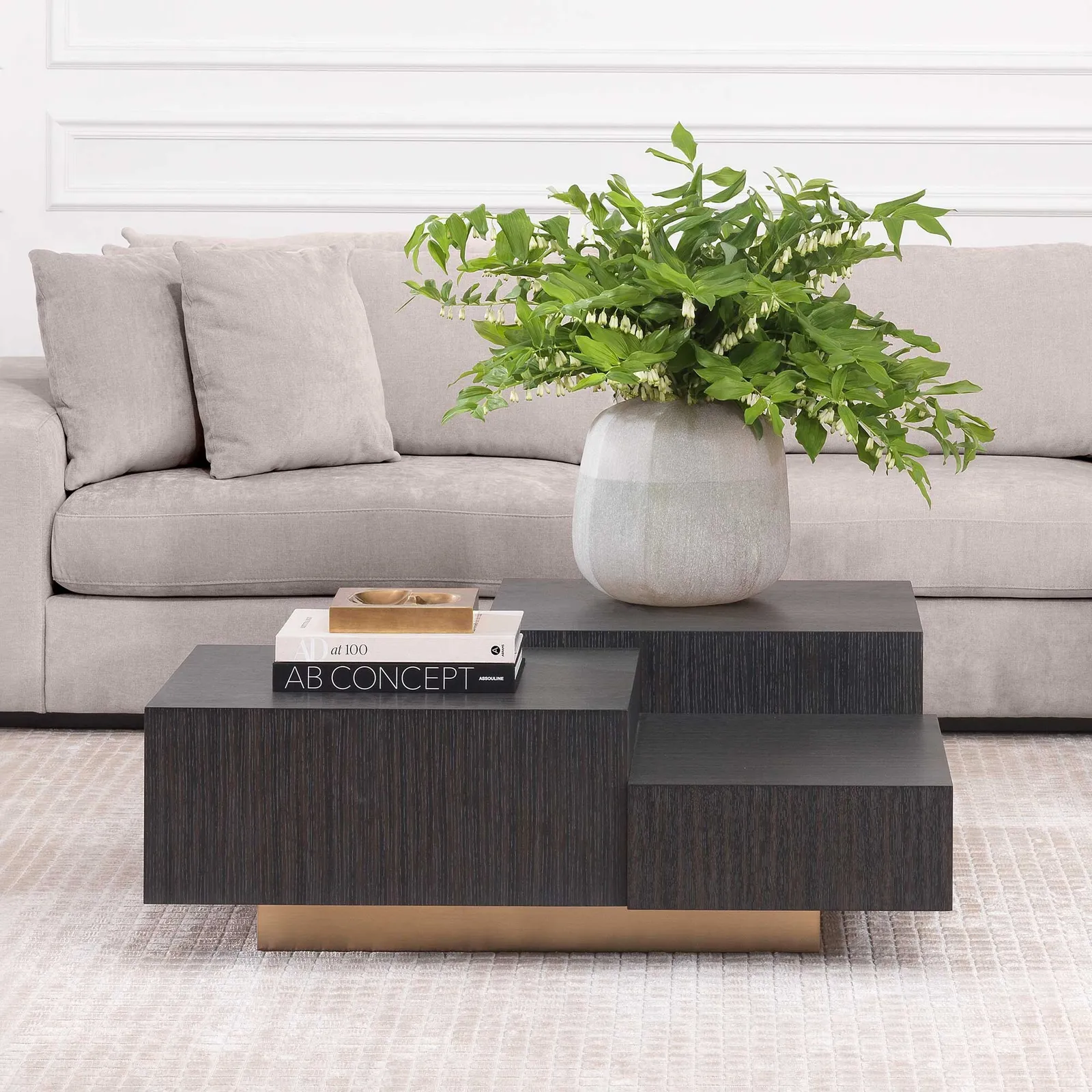 Eichholtz Nerone Coffee Table Charcoal Grey Oak Veneer, Black Wood | Barker & Stonehouse 2