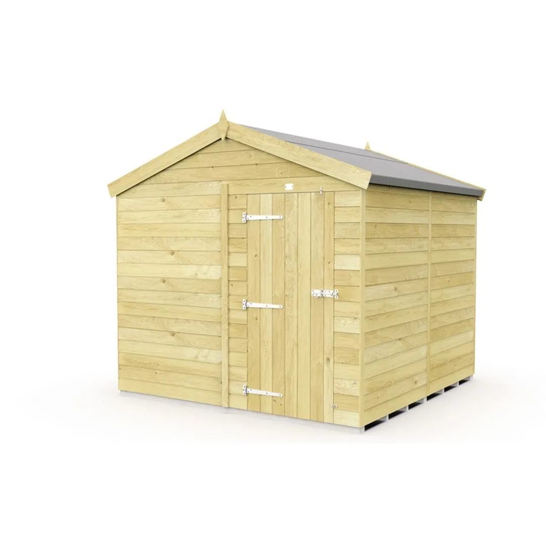 Buttercup Farm 8 x 8 Feet Apex Shed - Single Door W/O Windows - L243 x W231 x H217 cm in Brown