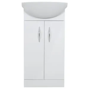 Wickes White Gloss Compact Vanity Unit & Basin - 870 X 455mm