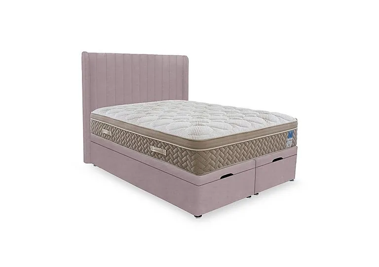 PlushTech End Lift Ottoman Divan Set - King Size - Plush Lilac