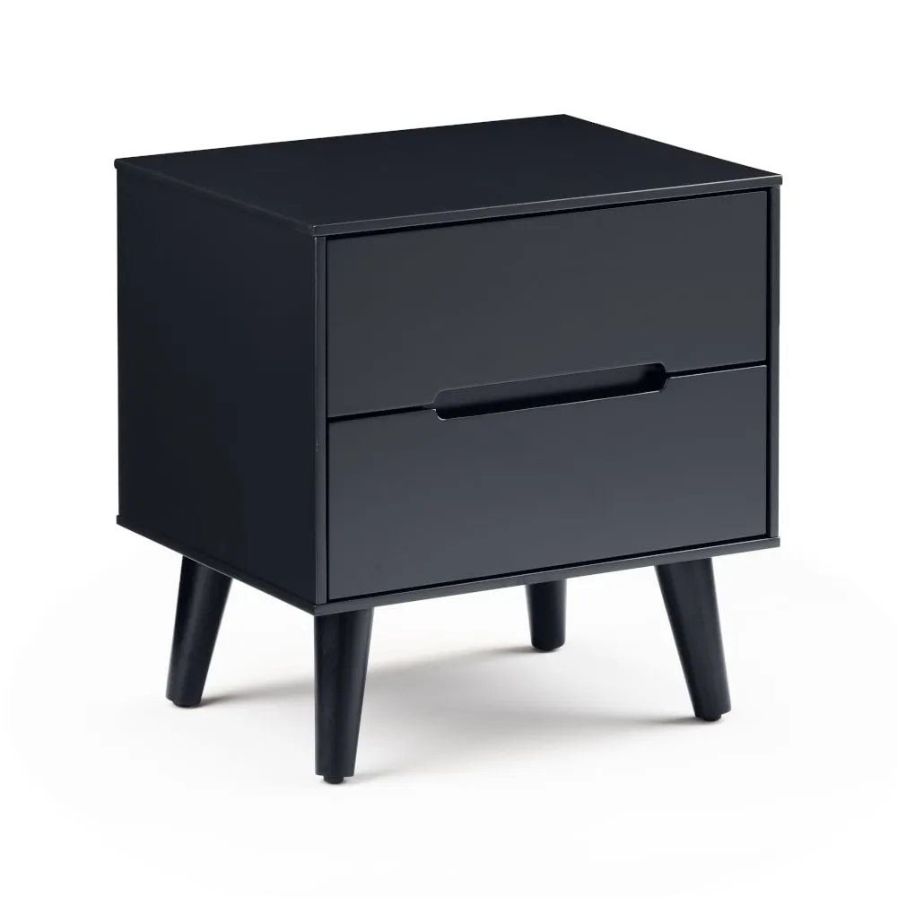 Alicia - 2 Drawer Bedside Table - Grey - Wooden - Happy Beds 1