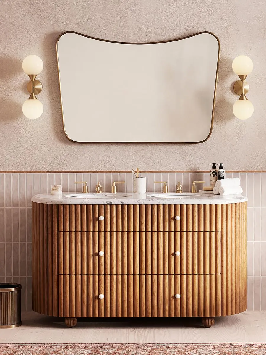 Cooper Wall Mirror, Antique Brass, Wide