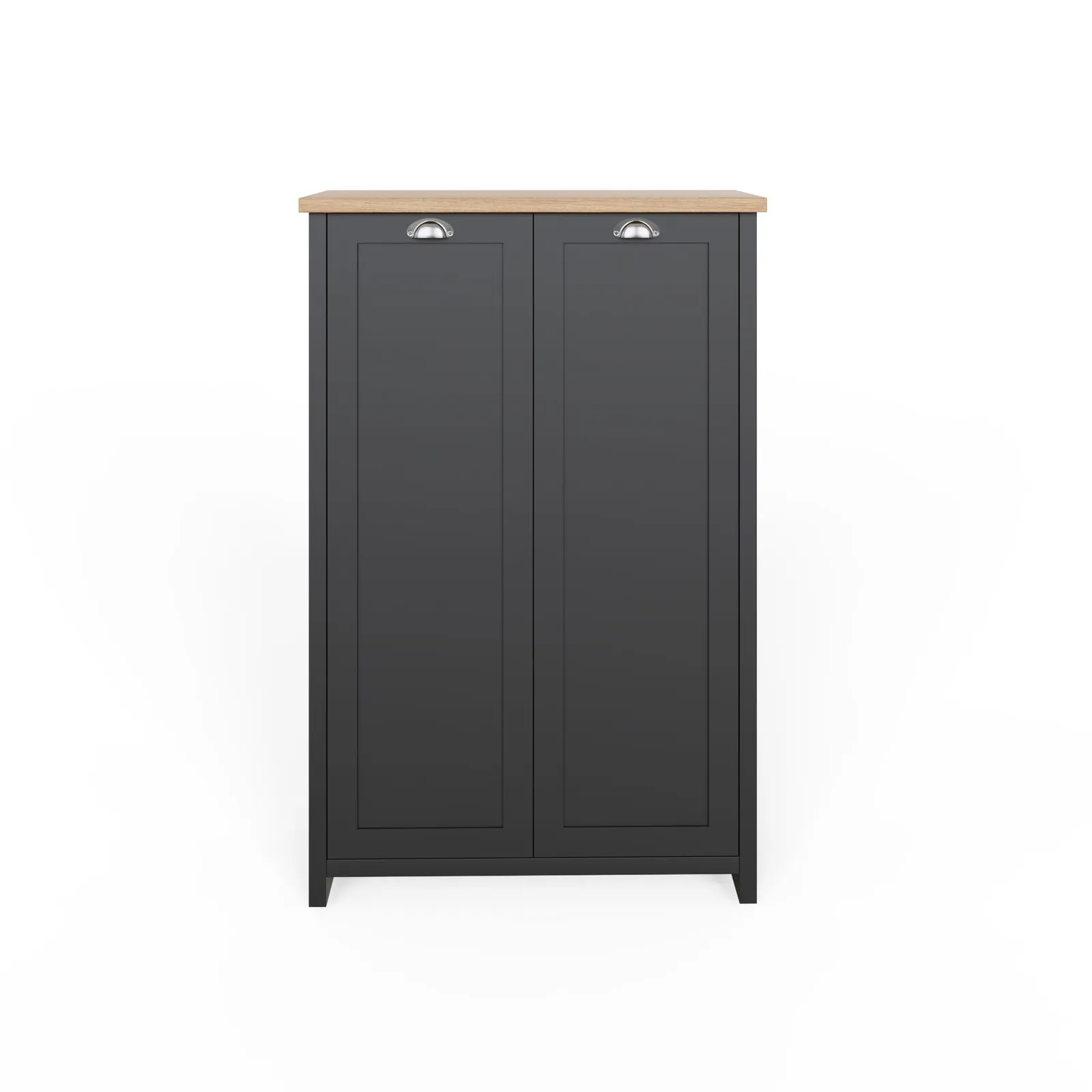 GFW Lancaster 2 Door Shoe Cabinet in Black 3