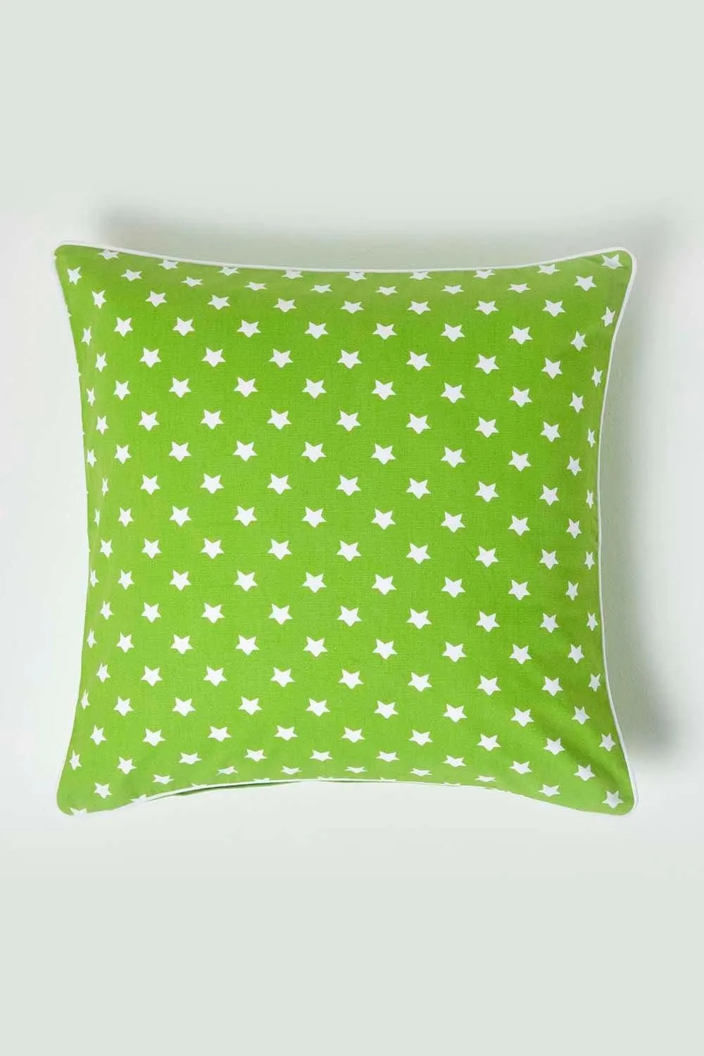 Homescapes Cotton Stars Cushion Cover in Green 1