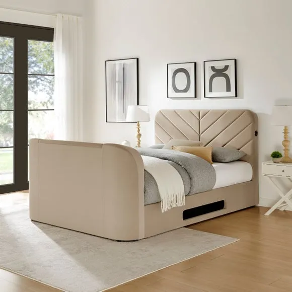 Koble Chevron Side Lift Ottoman TV Bed 2