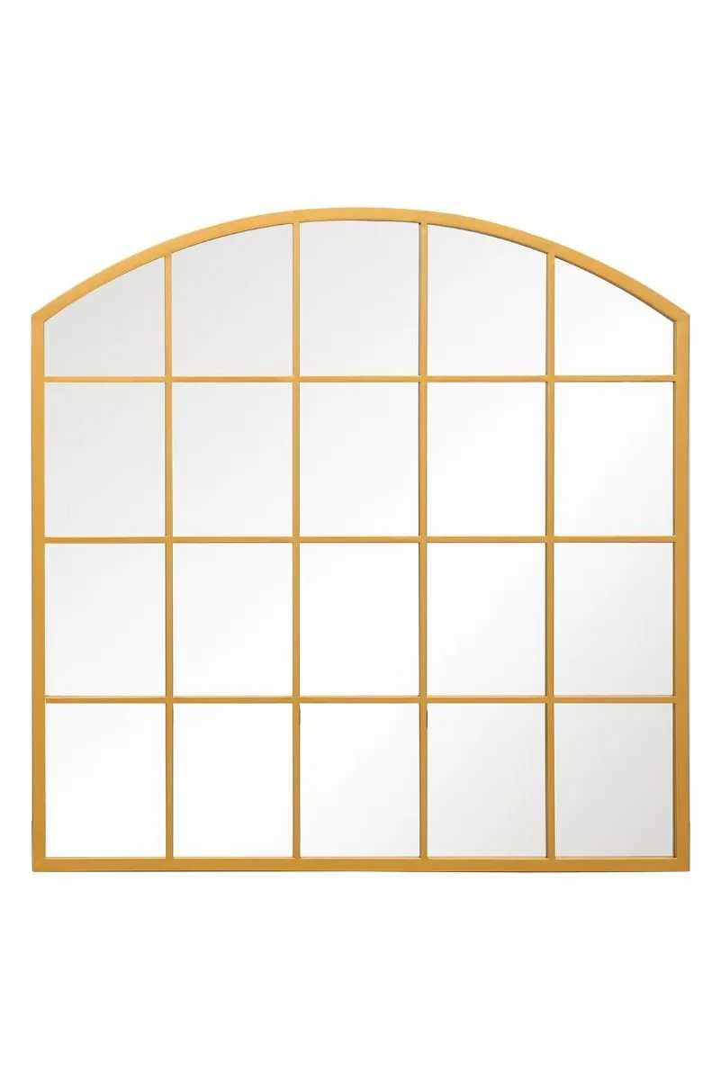 MirrorOutlet Gold Framed Arched Window Garden Mirror 39"x39" 100x100CM 3