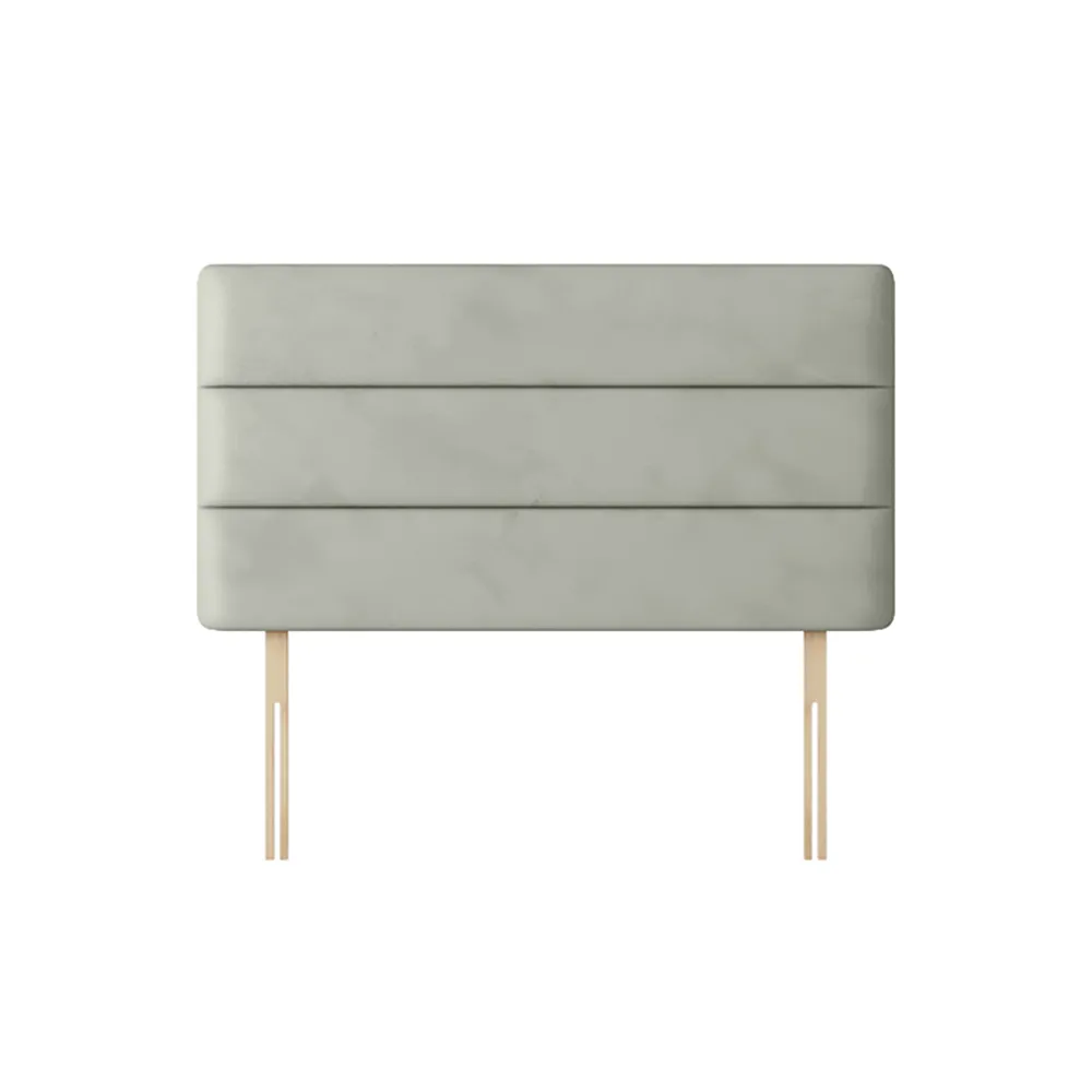 Cornell - Small Single - Lined Headboard - Light Silver - Velvet - 2ft6 - Happy Beds 1