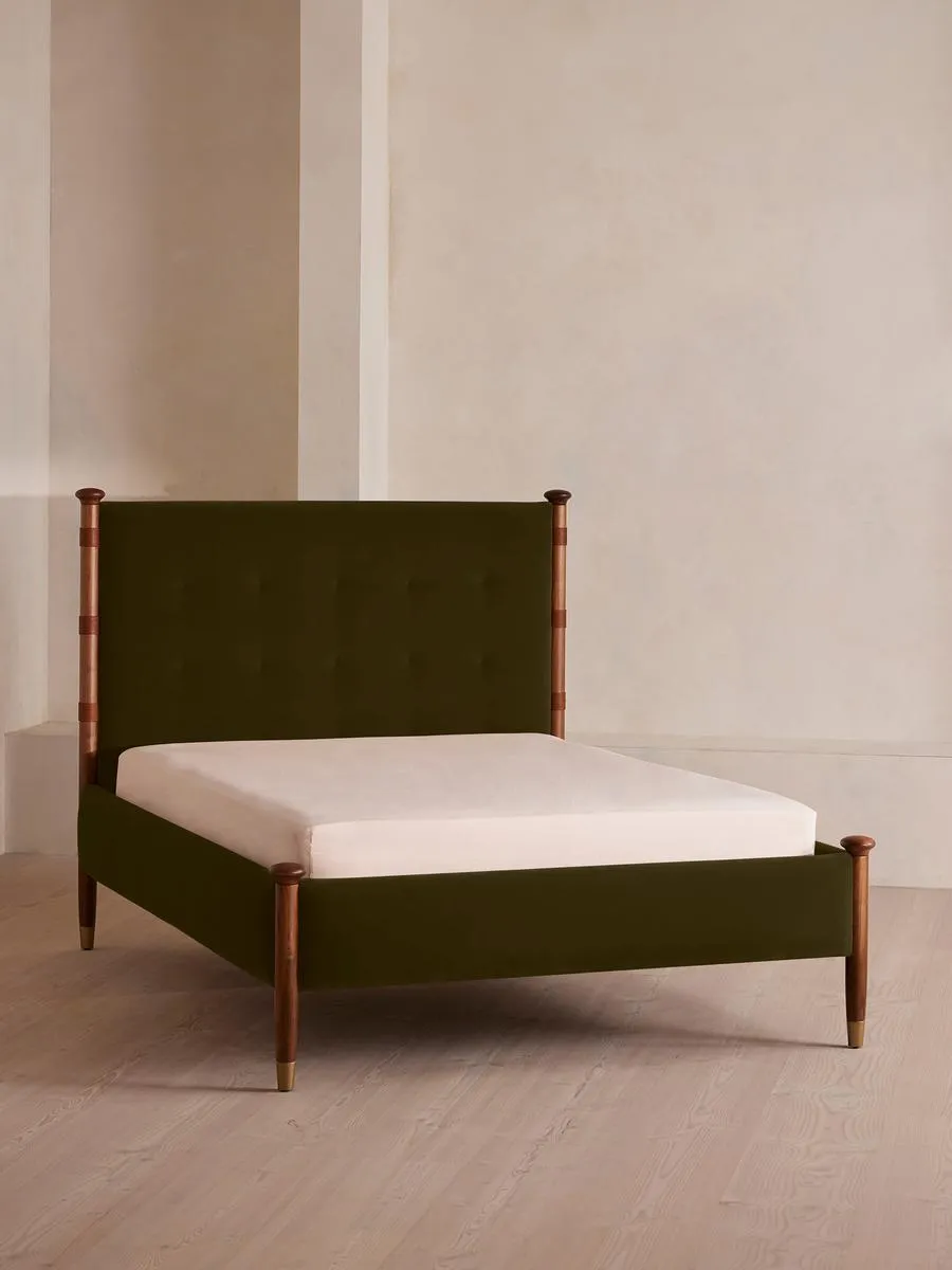 Paolo Bed, King, Velvet, Olive