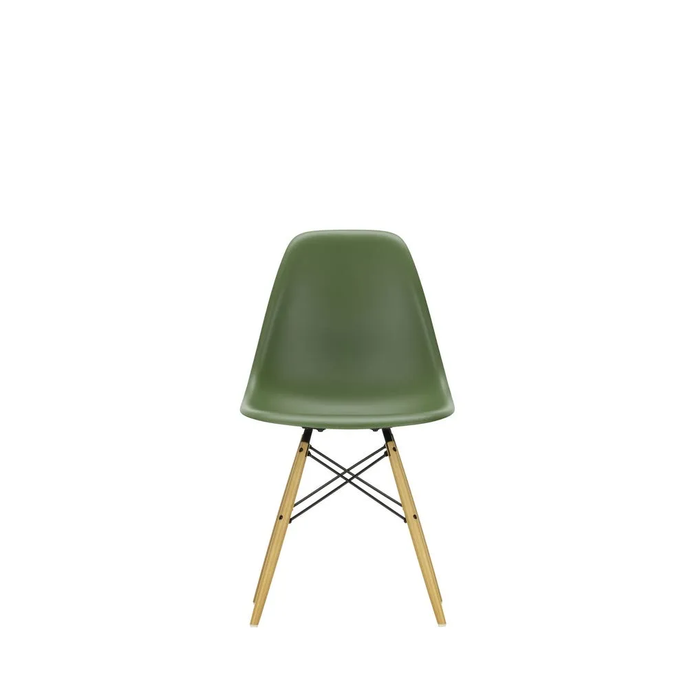 Vitra Eames DSW Side Chair New Height Forest Green Golden Maple Base 3