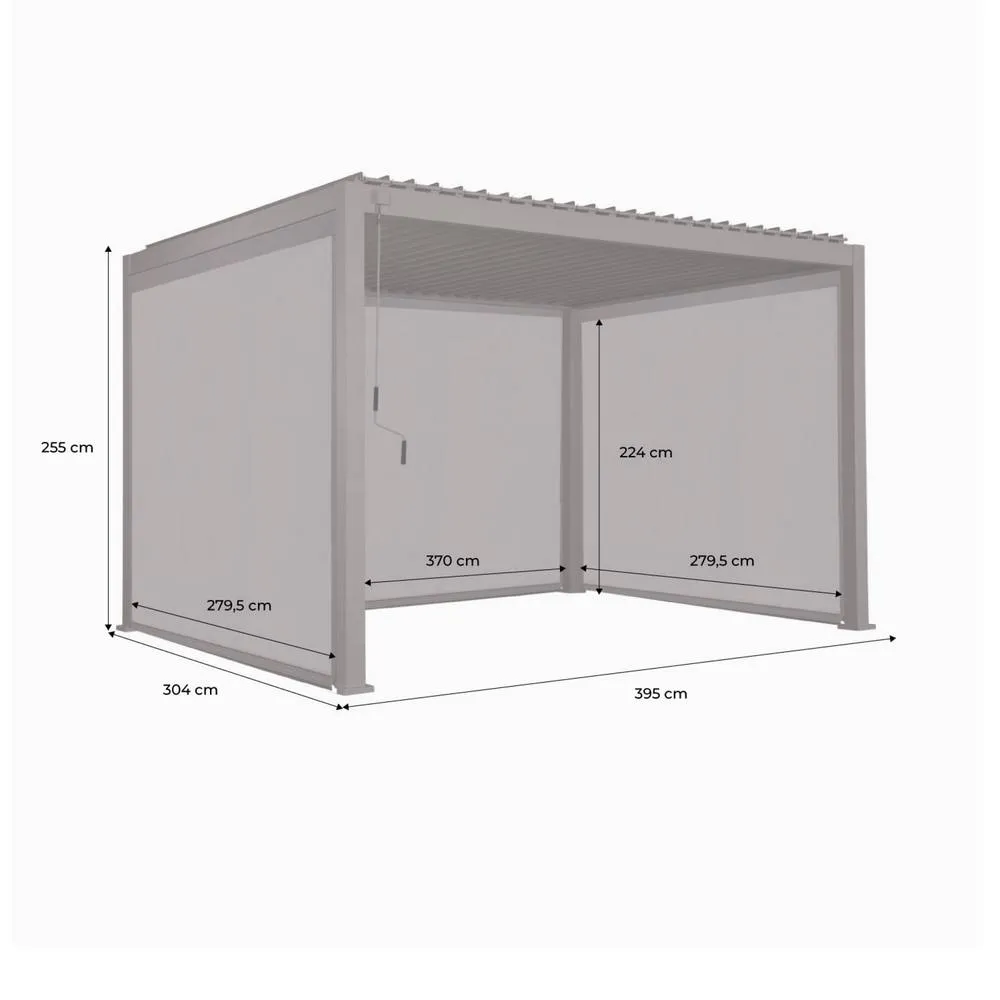 sweeek Louvered pergola aluminium 4 x 3m with 2 3m blinds & a 4m blind in Dark Grey 5