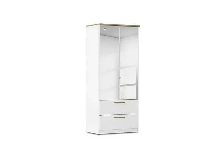Flavia 91cm 2 Door Decor Combi Hinged Wardrobe with 2 Mirror Doors