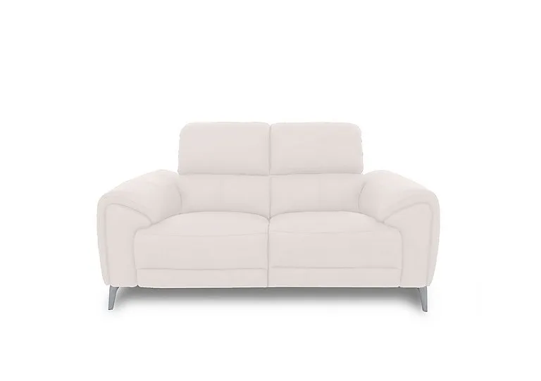 Vino Leather 2 Seater Power Recliner Sofa with Power Headrests and Heated Seats - Cotton