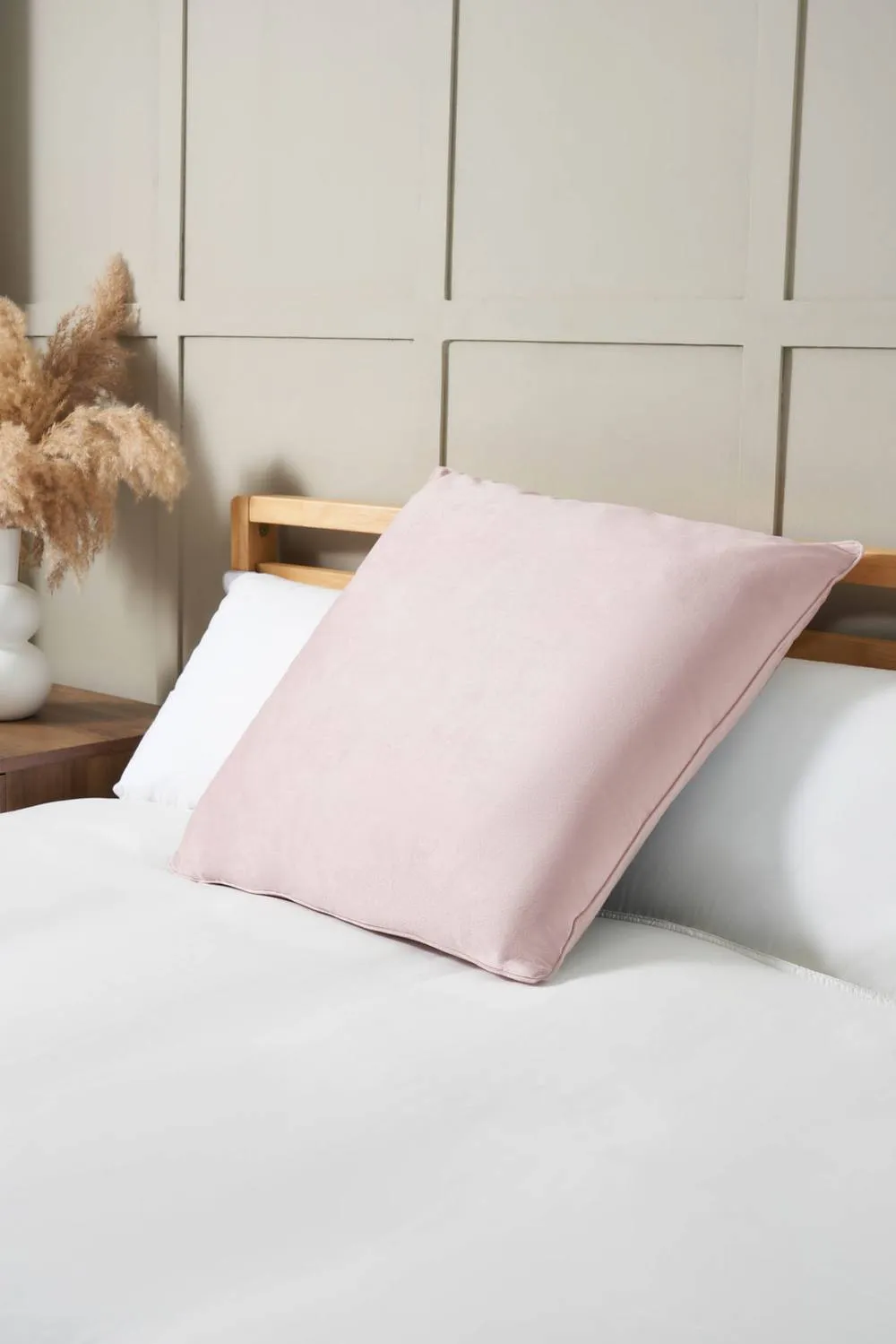 BHS Large Velour Piped Cushion in Pink 1