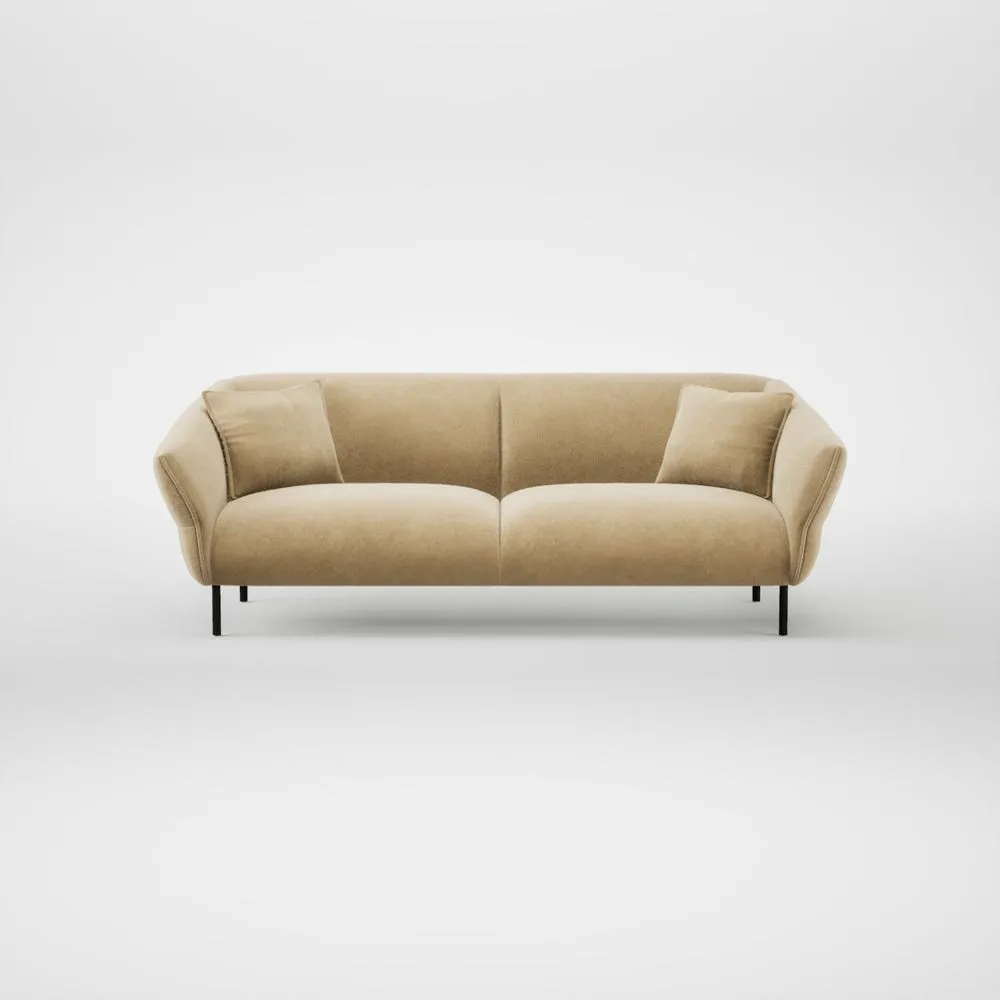 Heal's Alto 4 Seater Sofa Smart Luxe Velvet Biscuit Black Feet 1
