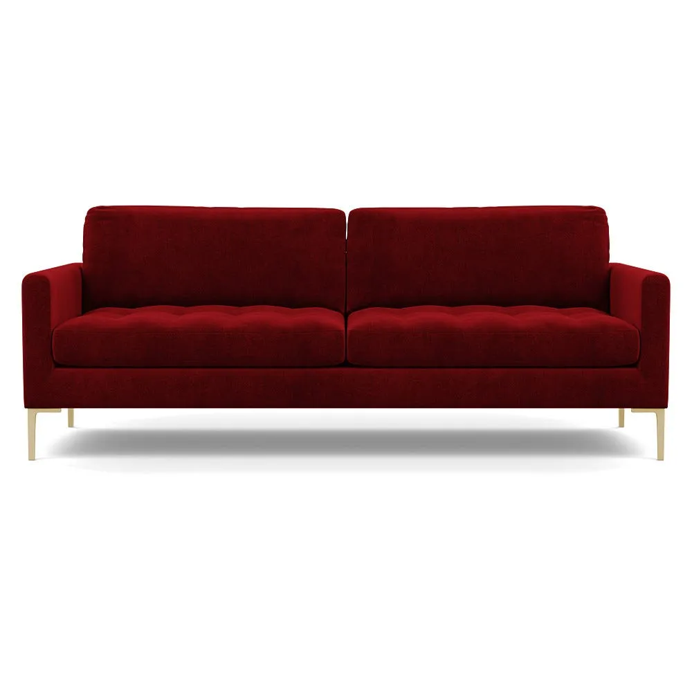 Heal's Eton 4 Seater Sofa Smart Luxe Velvet Mulberry Brass Feet