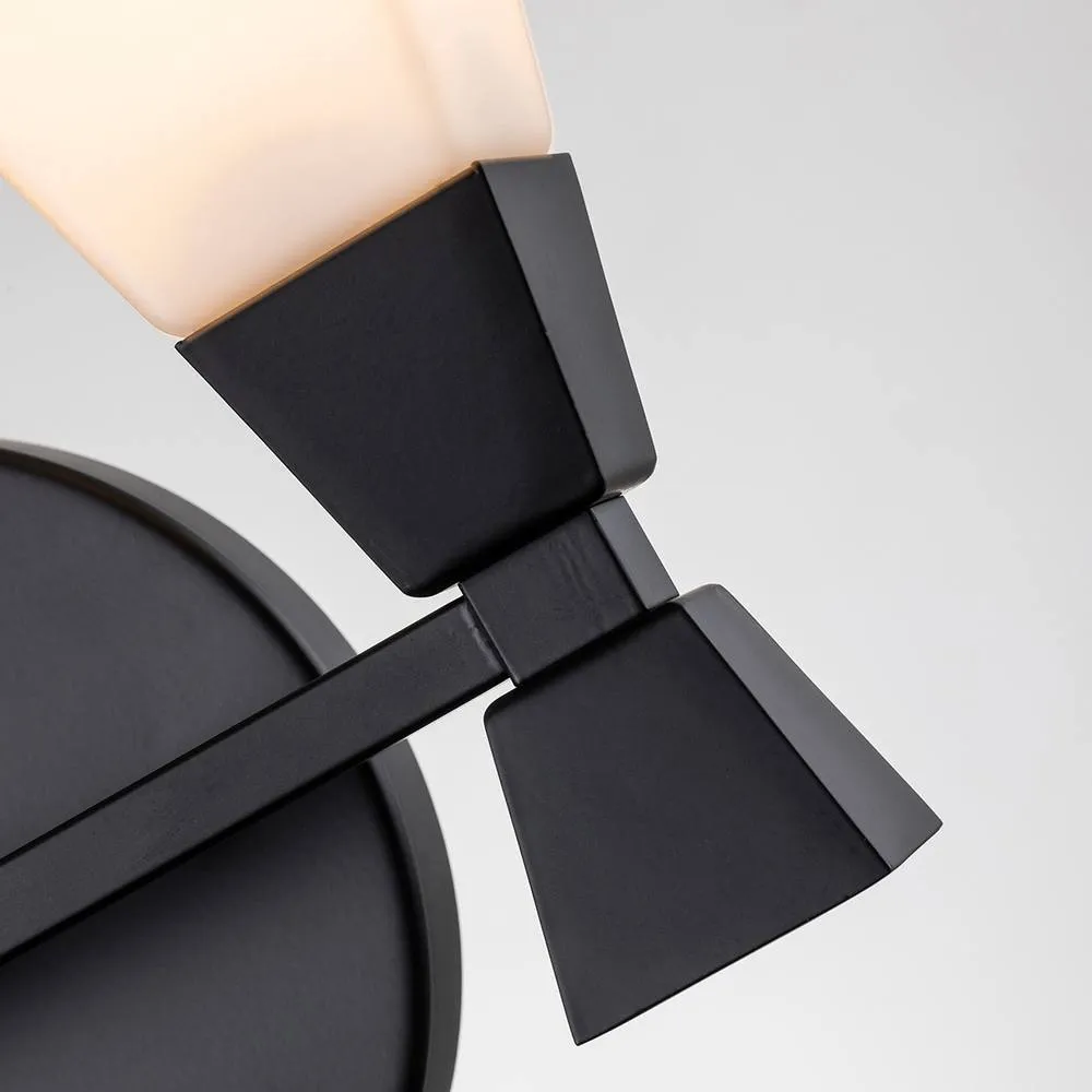 Netlighting Bowtie 2 Light Bathroom Wall Lamp Matte Black IP44 4
