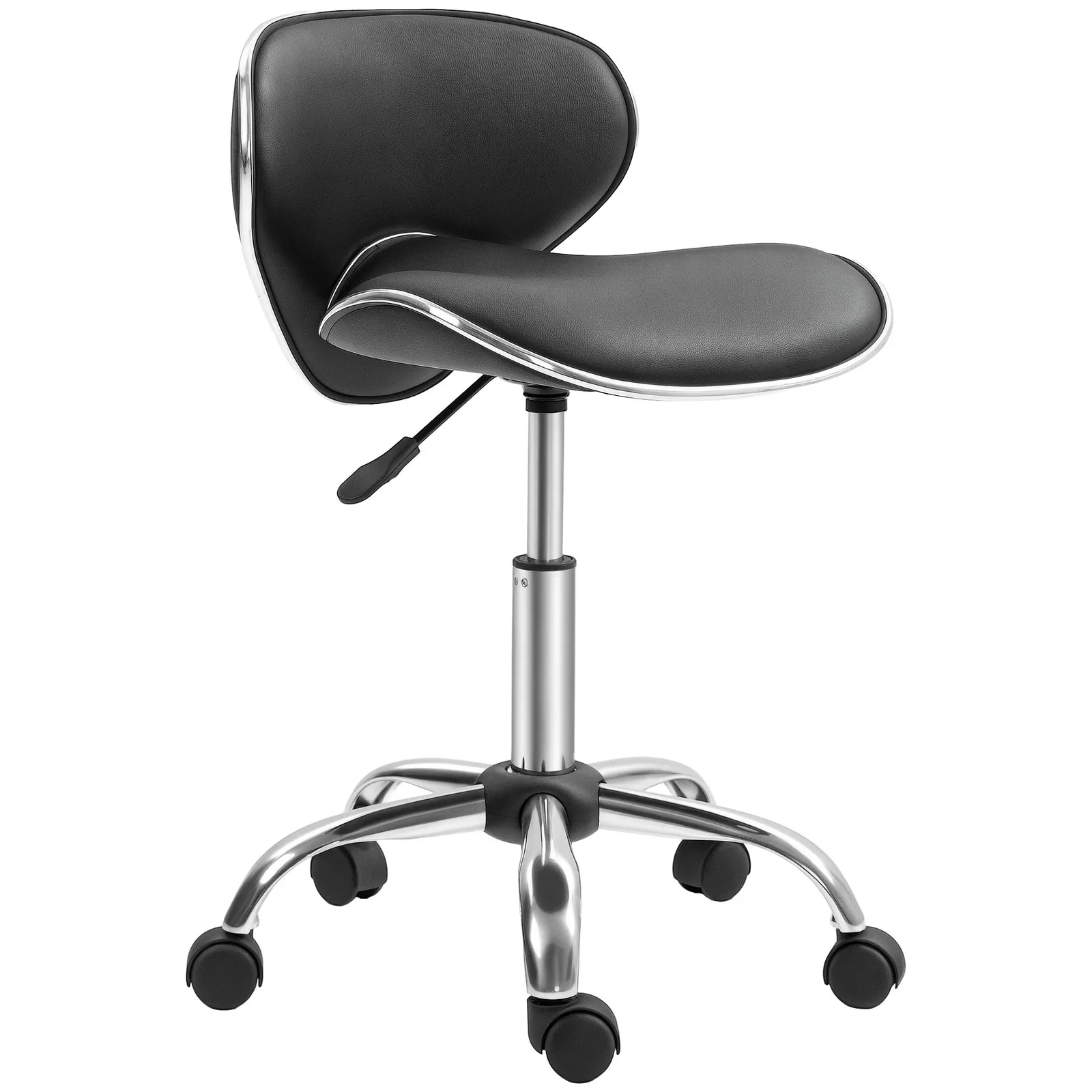 HOMCOM Ergonomic Executive Office Chair Computer Armless PU Wheels 360 Swivel in Black 2