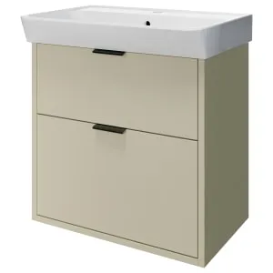 Wickes Nova Sage Green Wall Hung Vanity Unit & Easton Basin - 635 x 600mm