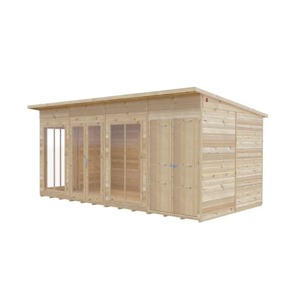 Shires Lela 16x8 Summerhouse including Storage - L244.8 x W476 x H227.5 cm in Light Brown 3