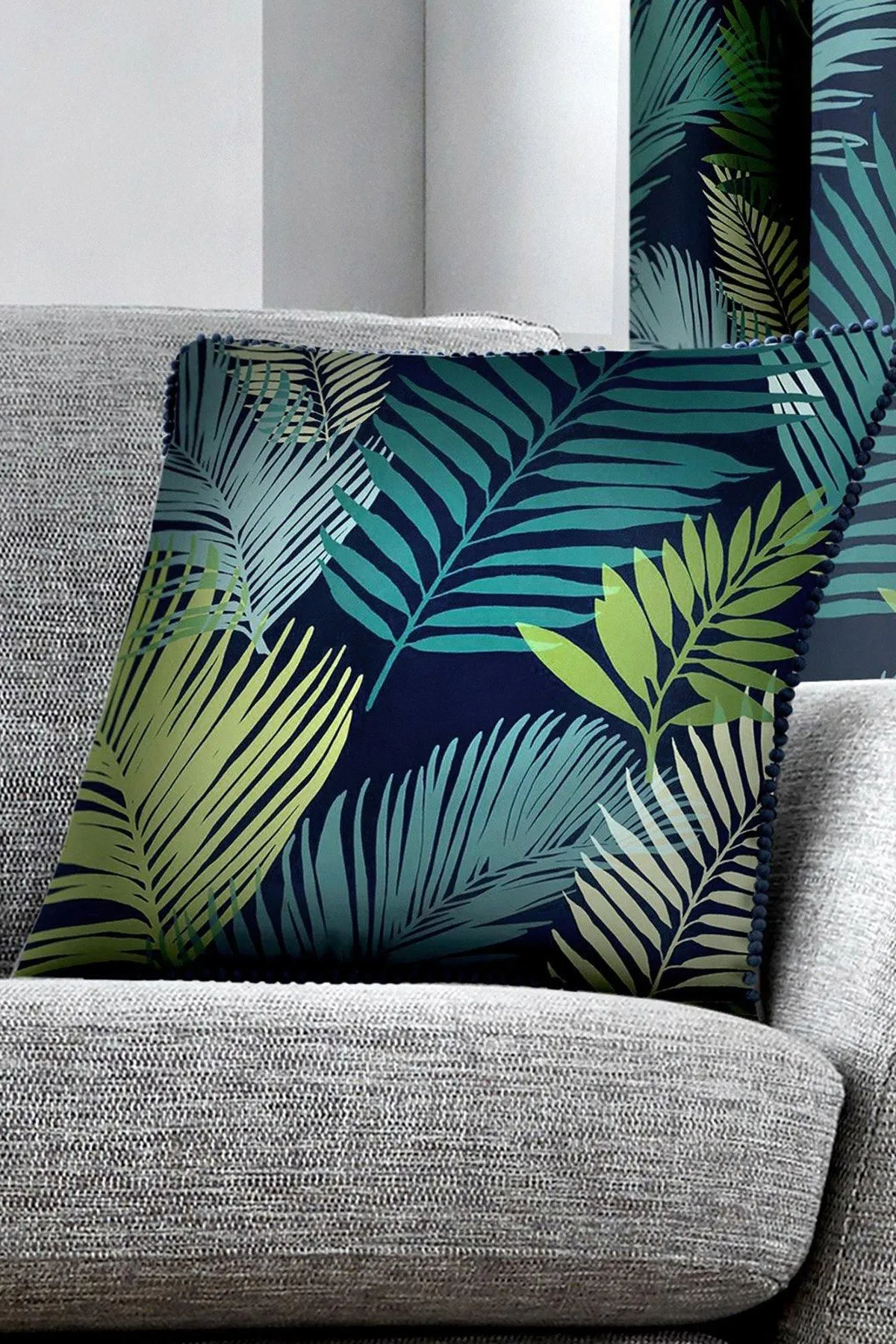 Fusion 'Tropical' Exotic Palm Leaf Print Filled Cushion 100% Cotton 2