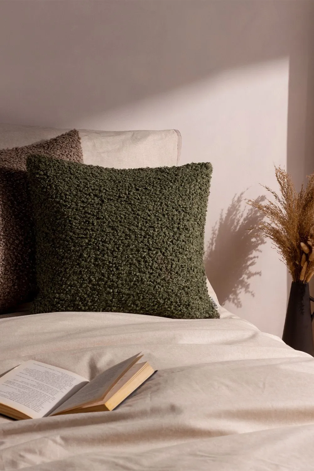 Yard Cabu Chunky Boucle Cushion in Khaki 5