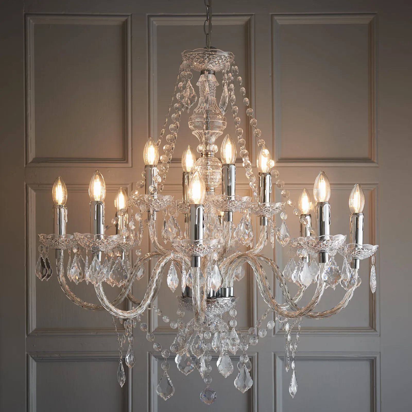 Vogue Clarence 12 Light Chandelier Chrome Chrome