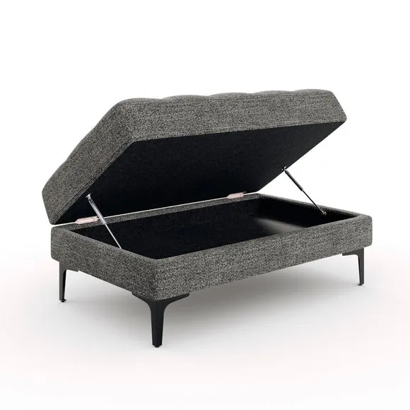 Max Multi Yarn Boucle Storage Footstool with Metal Legs 6