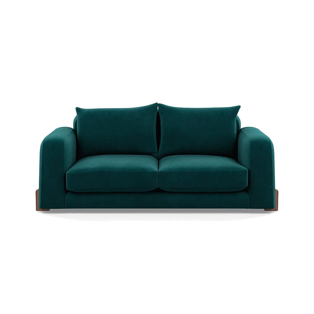 Heal's Nuvola 3 Seater Sofa Smart Luxe Velvet Ocean Walnut Stained Feet 1