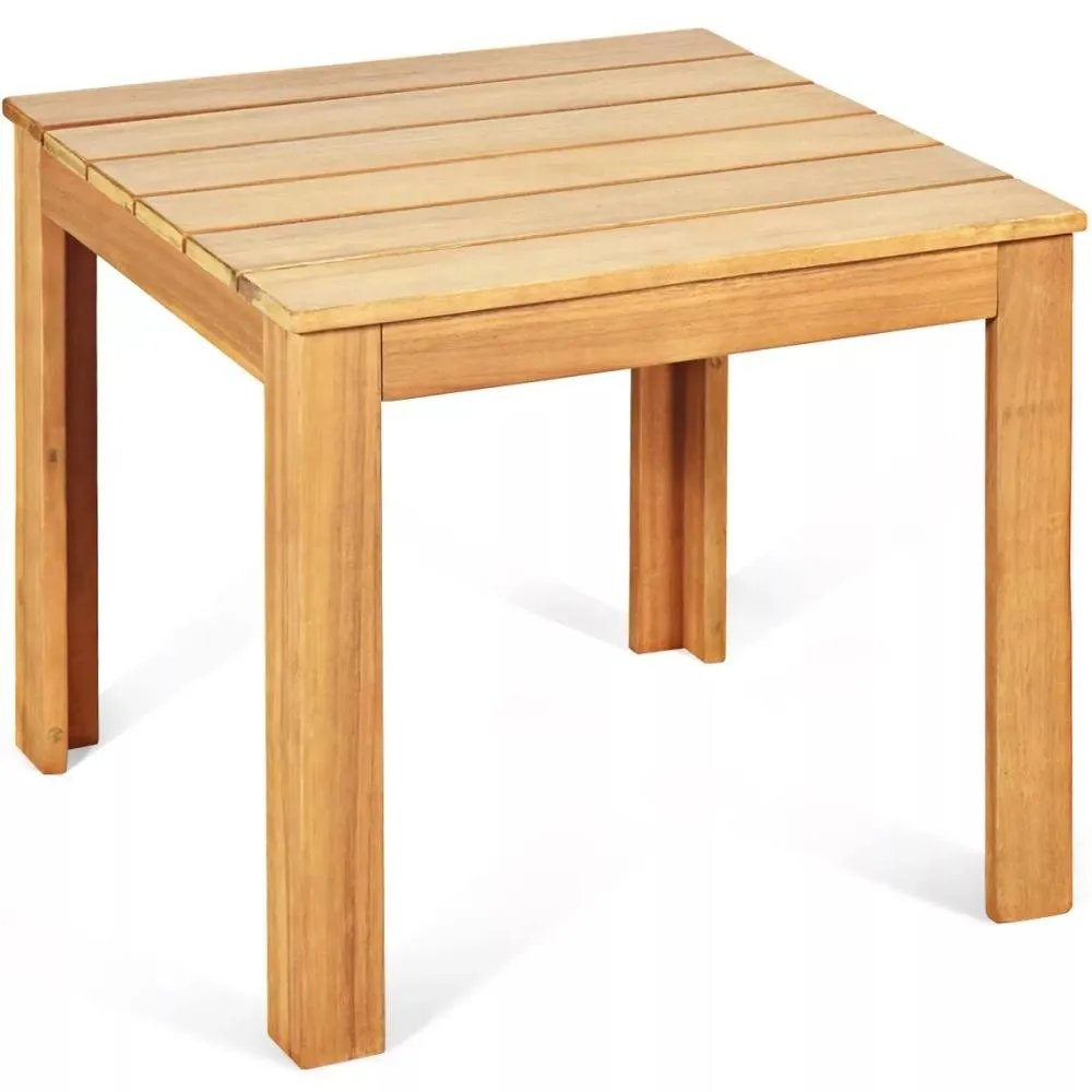 Costway Outdoor Acacia Wood Side Table Patio Square End Table with Oil Finished in Natural
