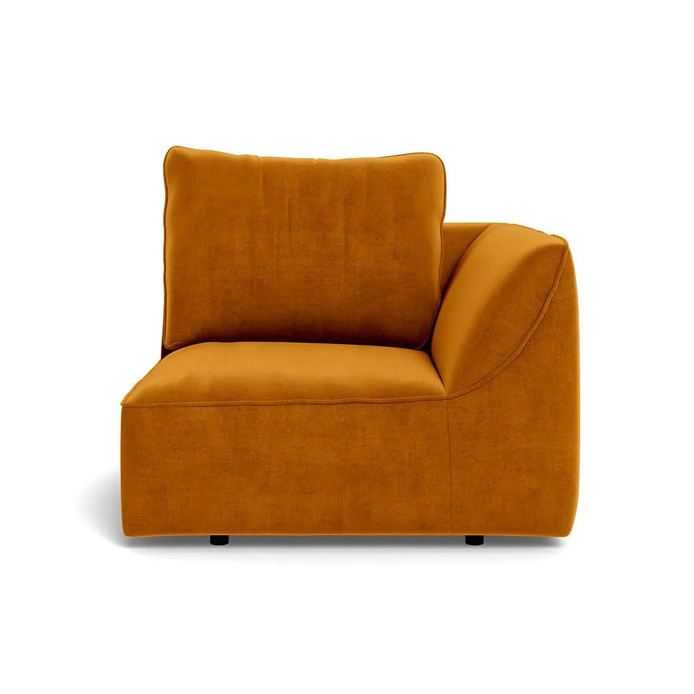 Heal's Morven Right Hand Facing Single Unit Smart Luxe Velvet Cognac 1