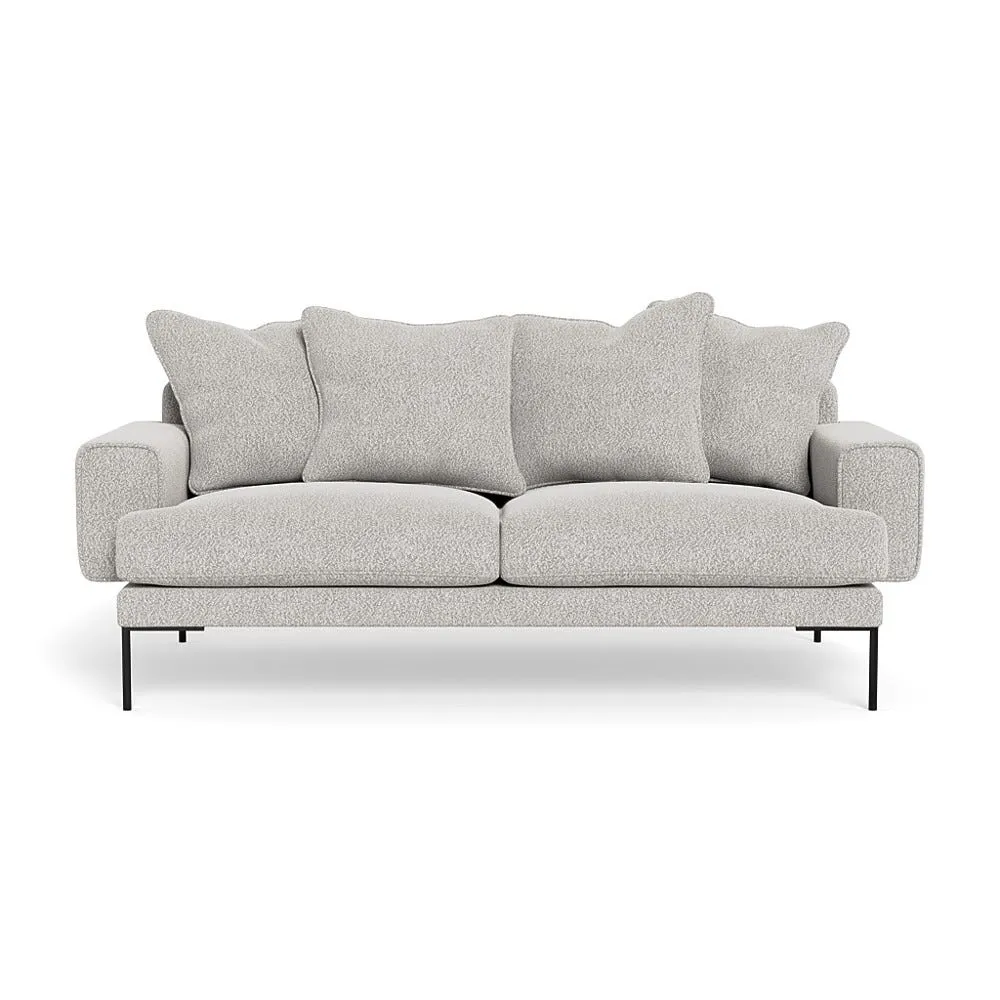 Heal's Torrington 3 Seater Sofa Chunky Boucle Ecru Black Feet 1