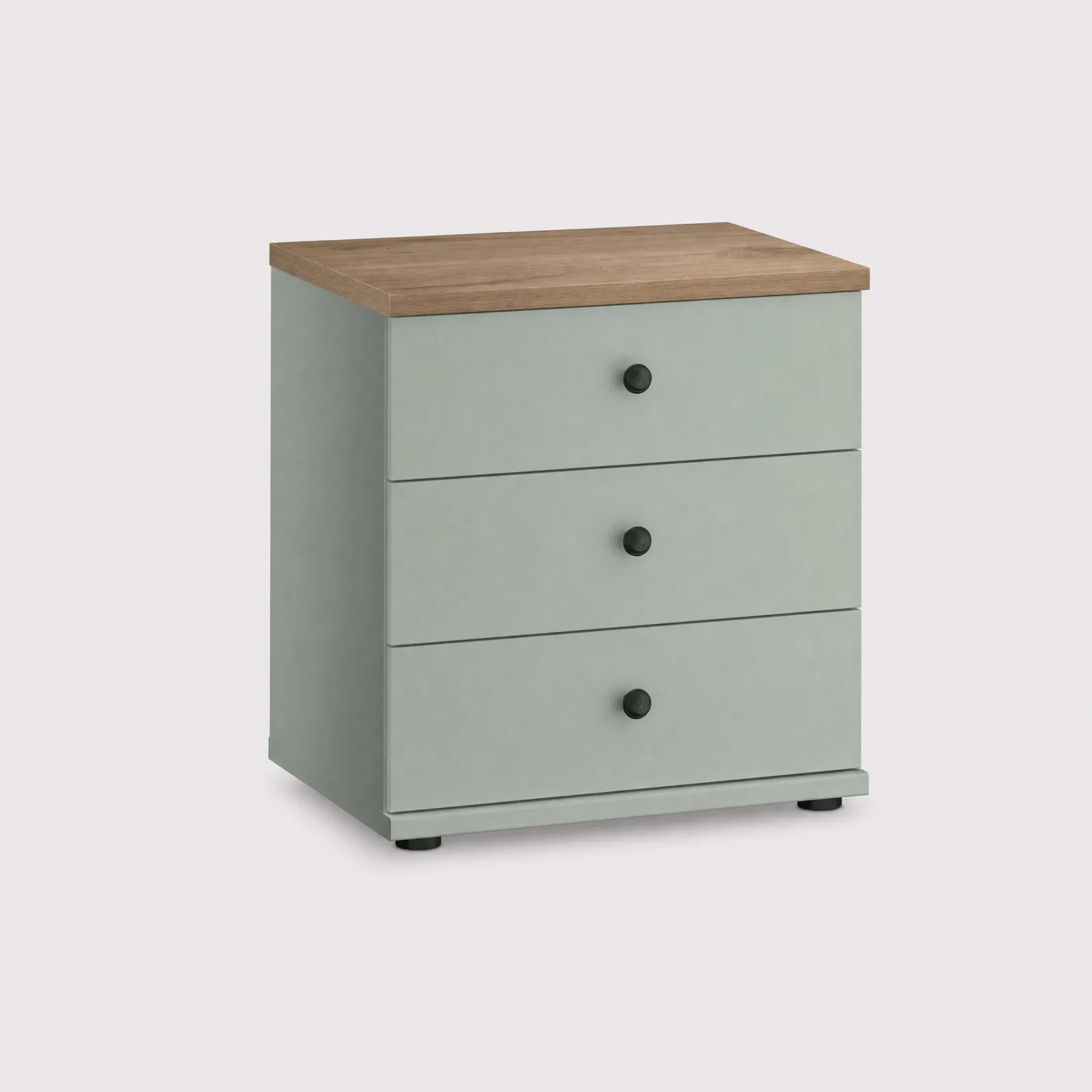 Varese 3 Drawer Bedside Cabinet, Green | Barker & Stonehouse