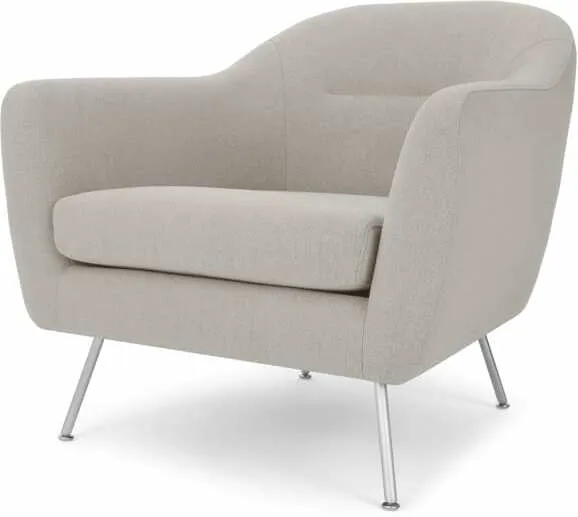 Reece Armchair, Mina Flint Grey with Metal Legs 
