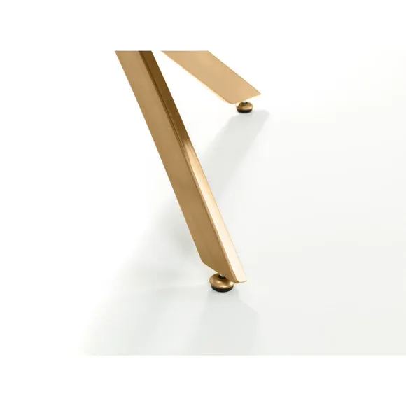 Montero 4 Seater Round Dining Table, Gold Top 3