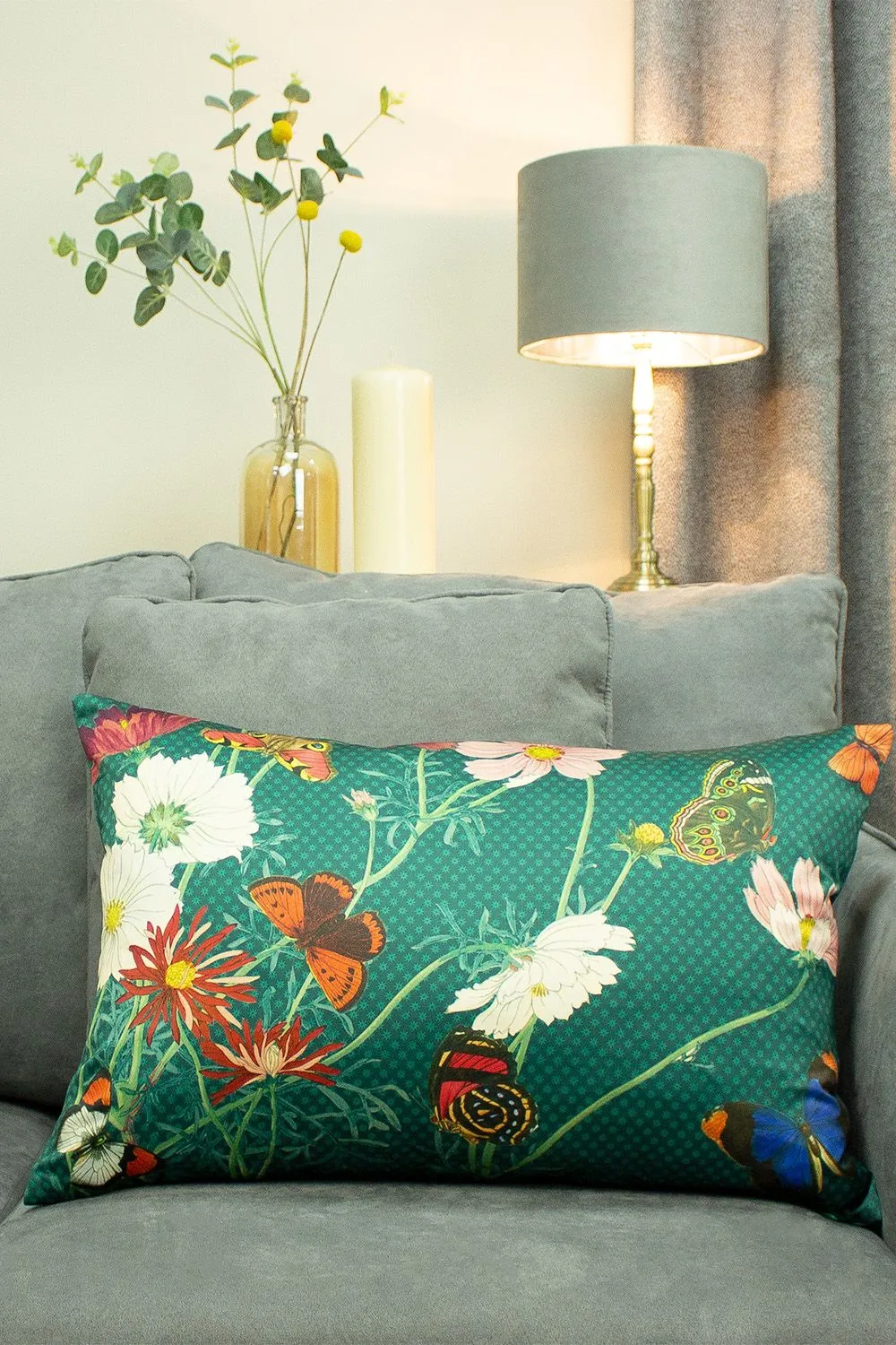 Paoletti Wild Fauna Botanical Cushion in Emerald 3