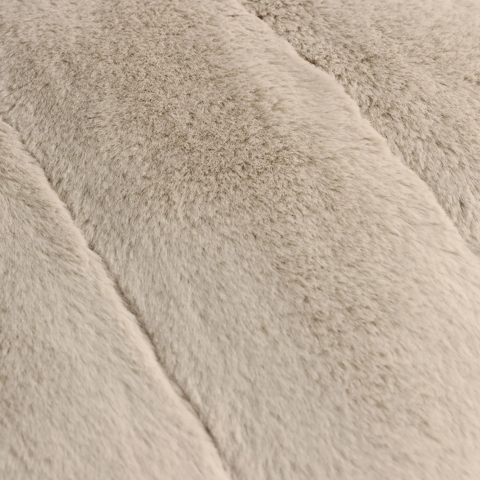 Paoletti Empress Polyester Filled Faux Fur Cushion Oat, Cream 4