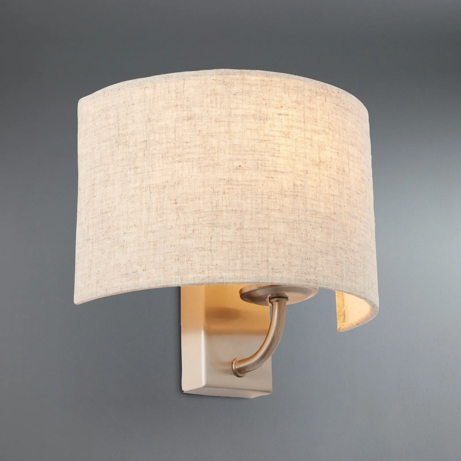 Preston Ivory Linen Shaded Wall Light