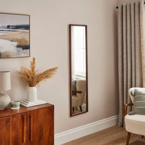 Lucia Twisted Wood Rectangle Full Length Wall Mirror