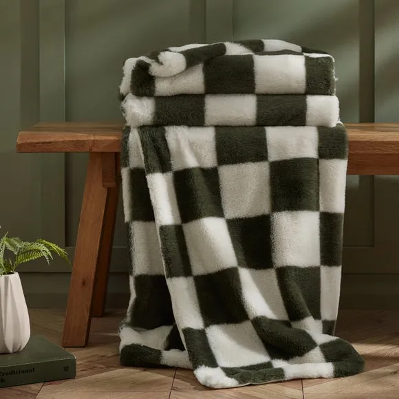 Cosy Soft Checkerboard Throw Blanket 130cm x 170cm
