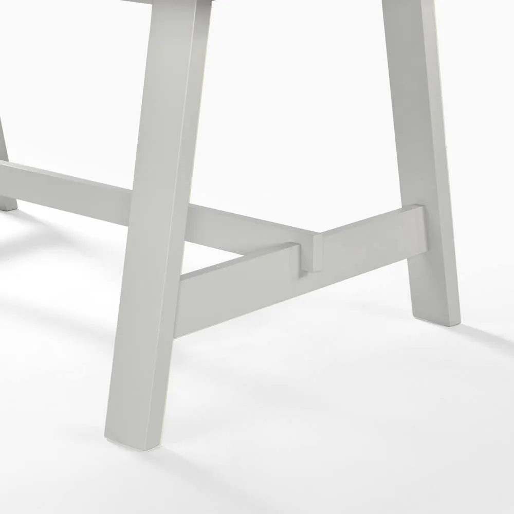 FurnitureboxUK Blakeney Wood Dining Table & 2 Benches in Off-White 6