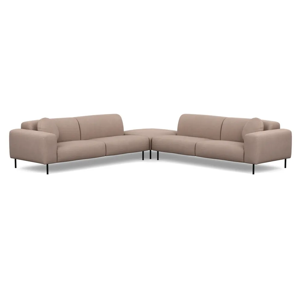 Heal's Luna Large Corner Sofa Tundra Texture Latte Black Feet