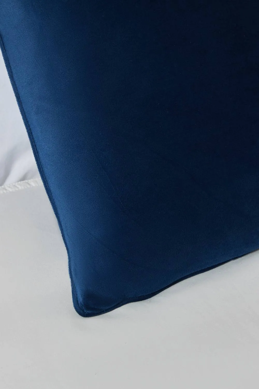 BHS Large Velour Piped Cushion in Navy 2