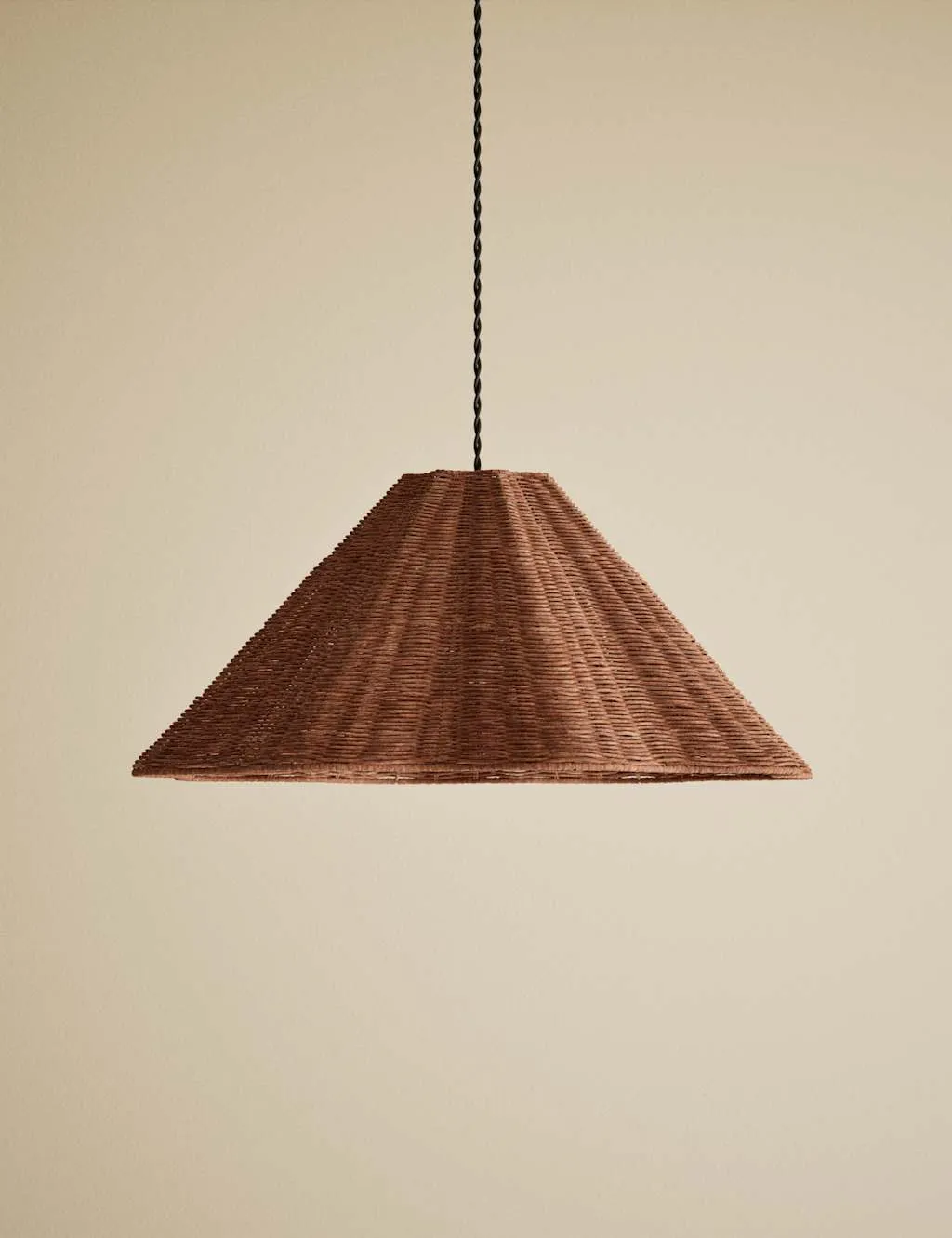 M&S Rattan Scallop Large Easy Fit Lamp Shade Brown