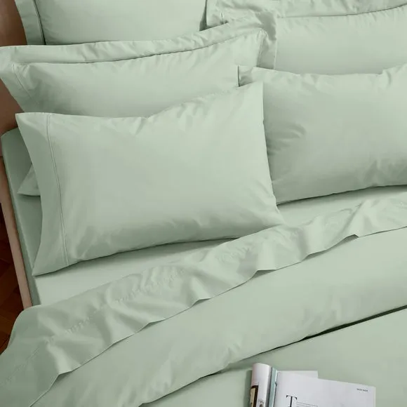 Dorma Crisp & Fresh 400 Thread Count Egyptian Cotton Percale Flat Sheet 2